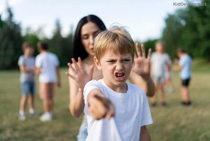 Group of children with ADHD building teamwork