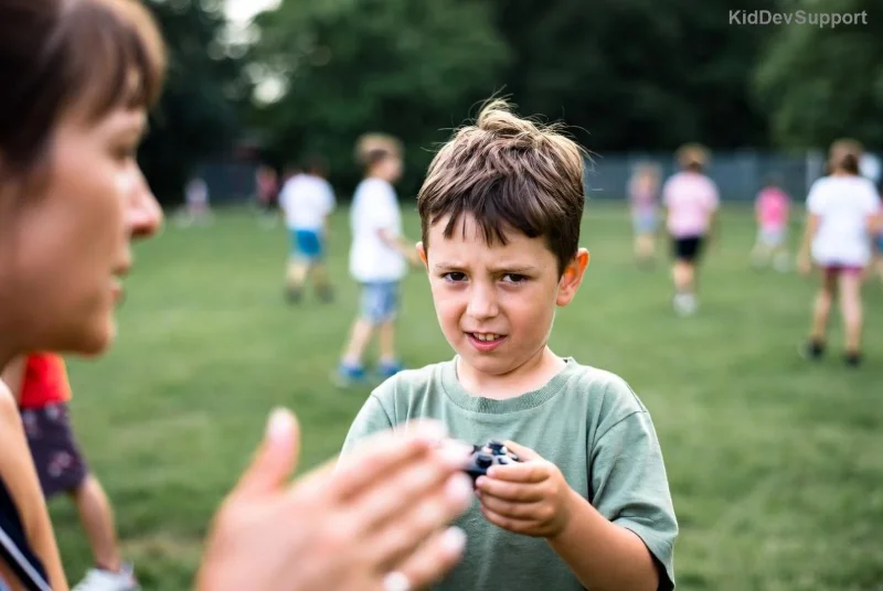 Child focusing during impulse control activity