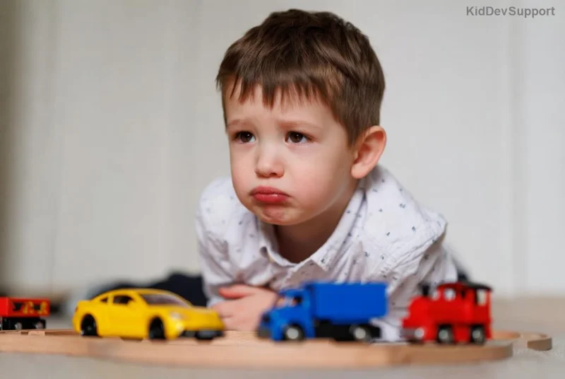 Happy autistic child succeeding in ABA therapy session