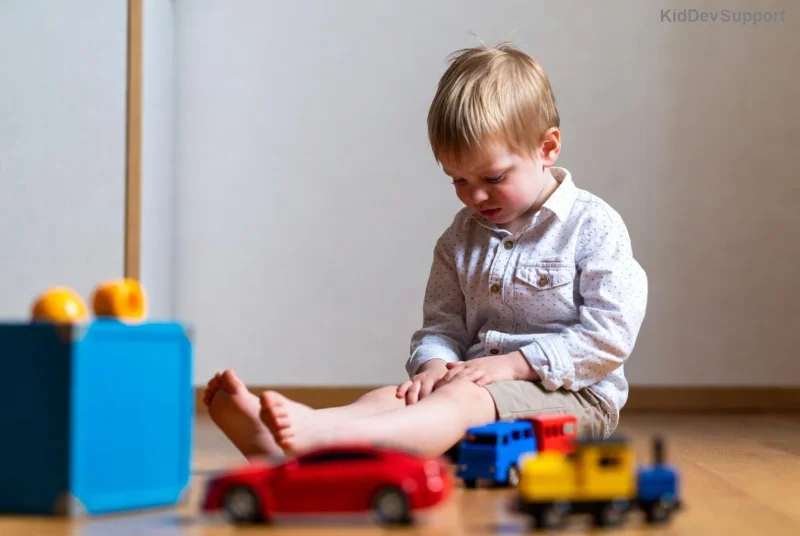 Child playing with toys during autism observation