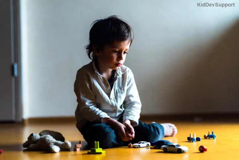 Parent comforting toddler during autism regression