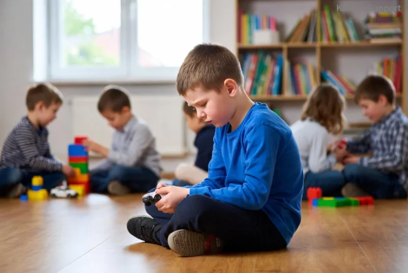 Child engaging in speech therapy session for autism
