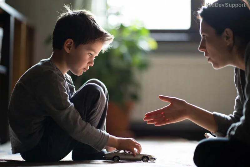 Illustration of child with autism spectrum disorder showing early behavioral cues