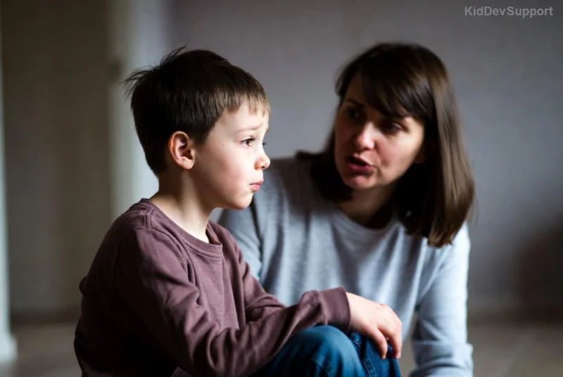 Child with autism showing calm expression at home