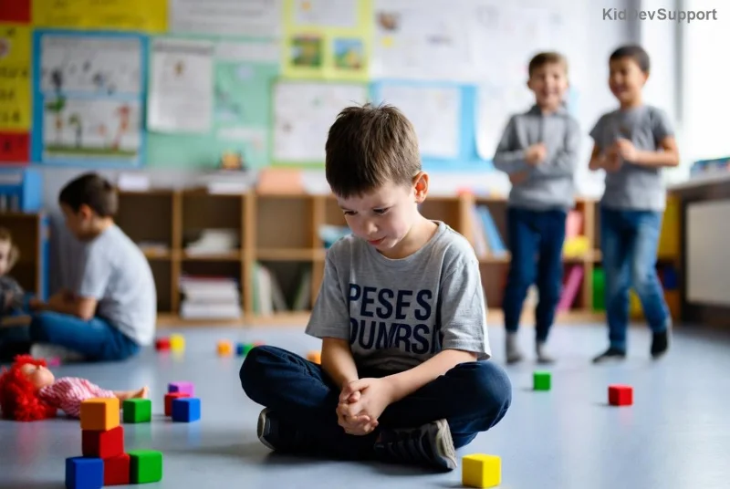 Child with autism showing signs of spectrum disorder