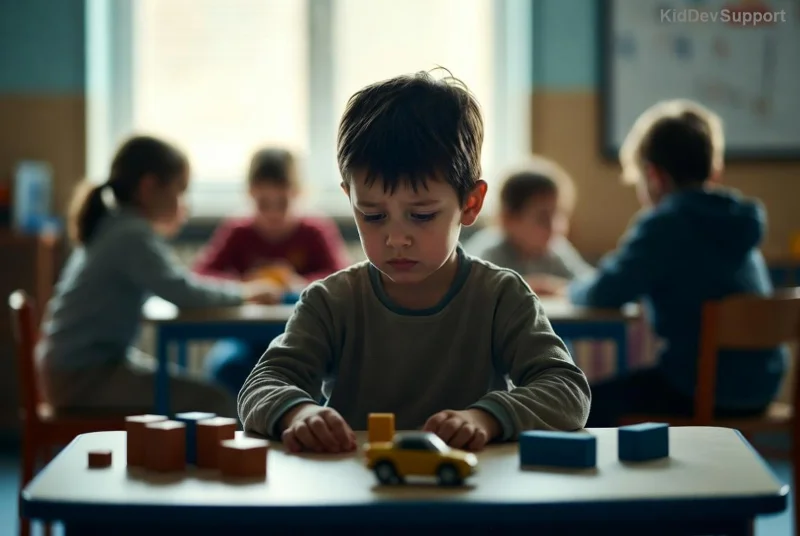 Child on autism spectrum engaging in social play
