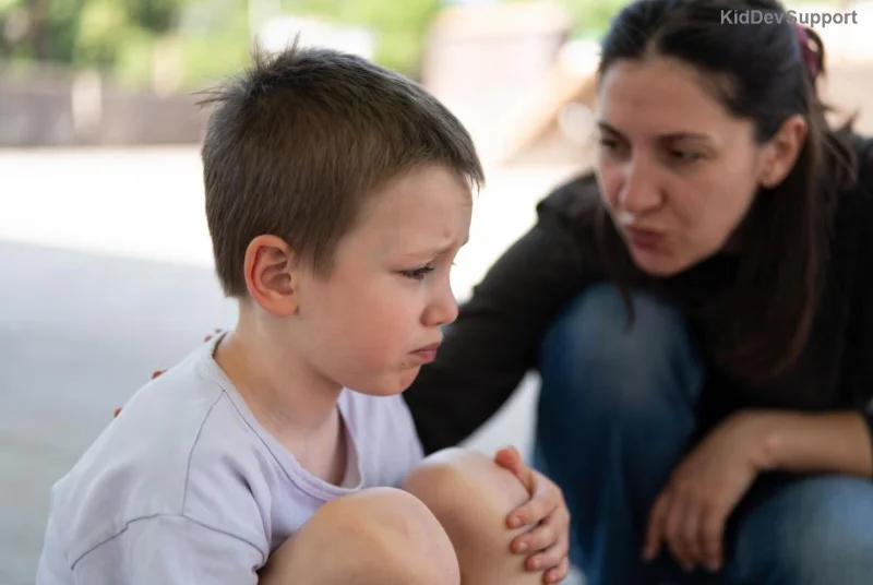 Family discussing autism support with professional