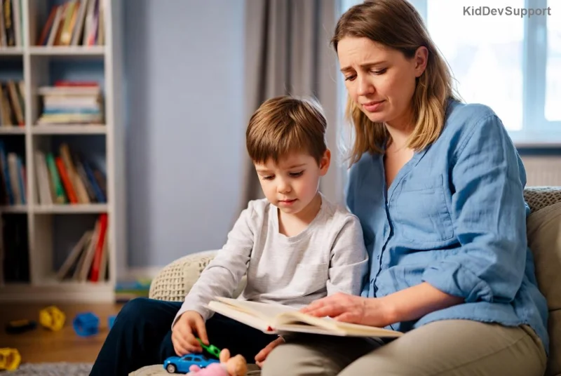 Parent and toddler practicing speech exercises together