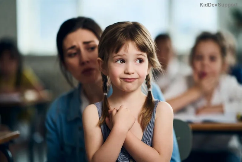 Enfant apprenant à parler avec aide parentale