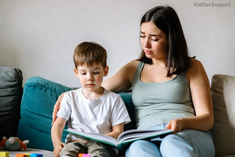 Child achieving speech milestones happily
