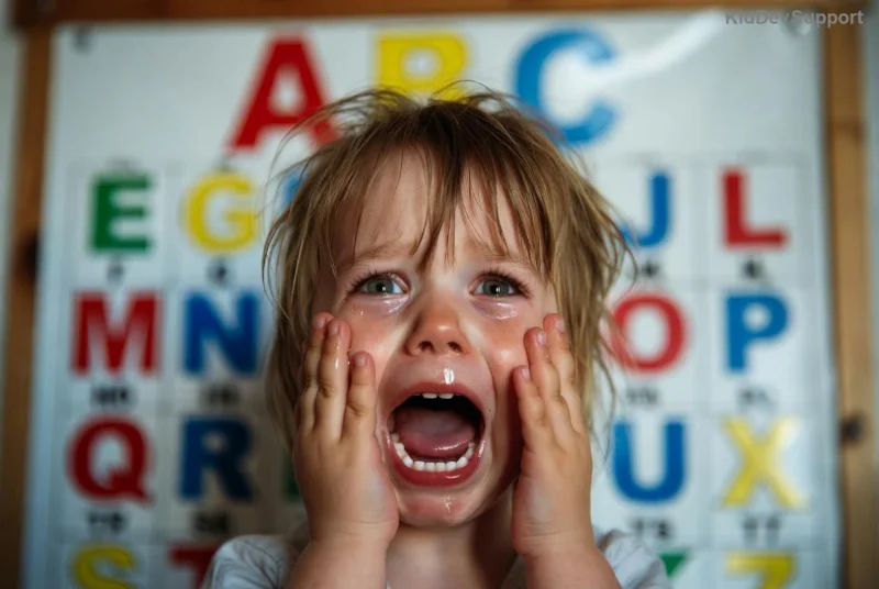 Child practicing speech sounds with therapist