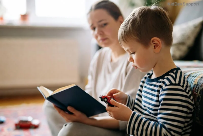 Niño feliz hablando después de lectura repetida