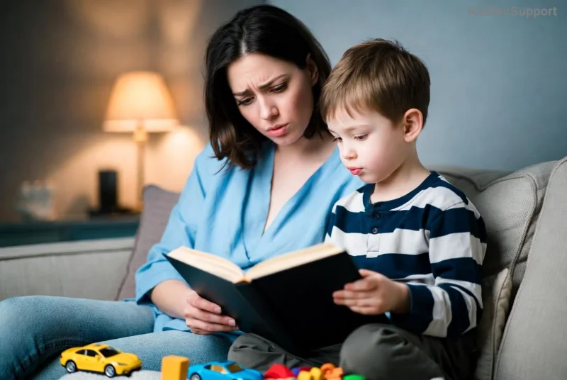 Parent helping child with speech through play