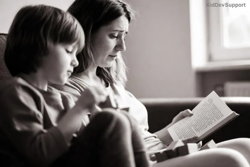 Happy child communicating with parent