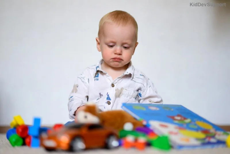 Child mimicking animal sounds for speech practice