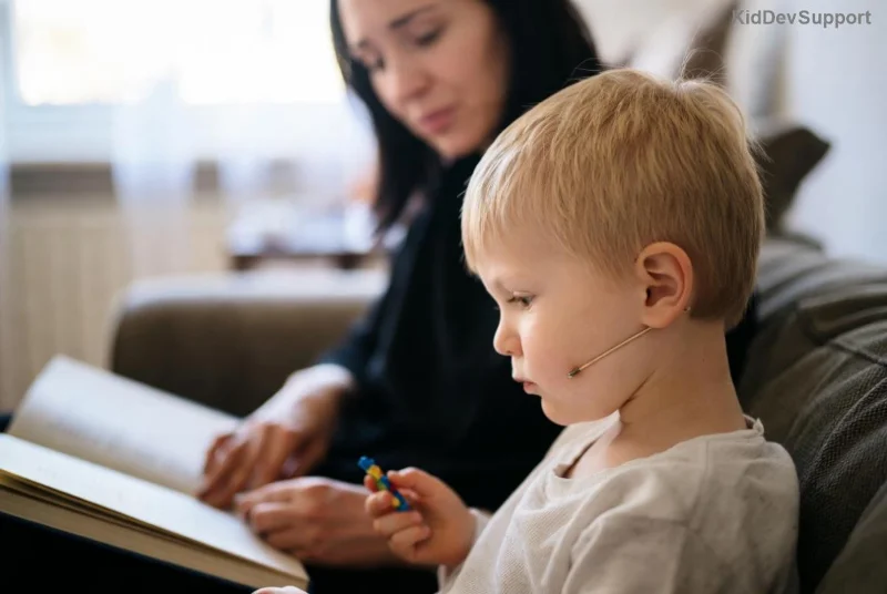 Speech therapist working with toddler