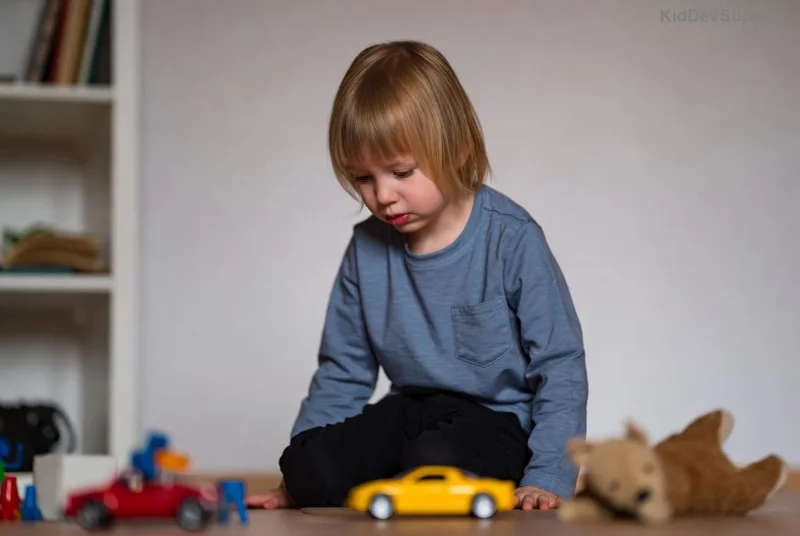 Therapist using scaffolding with a child in language session