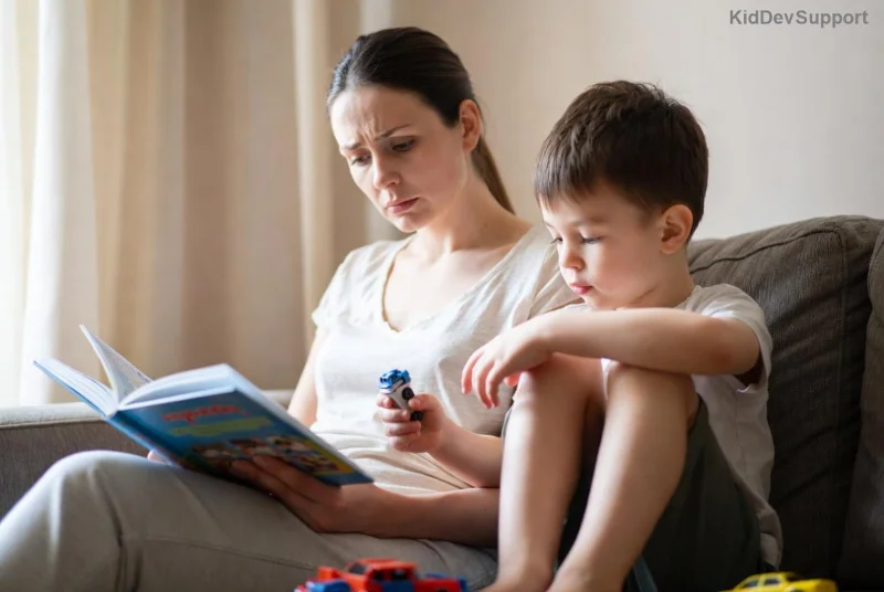 Toddler engaging in speech therapy activities