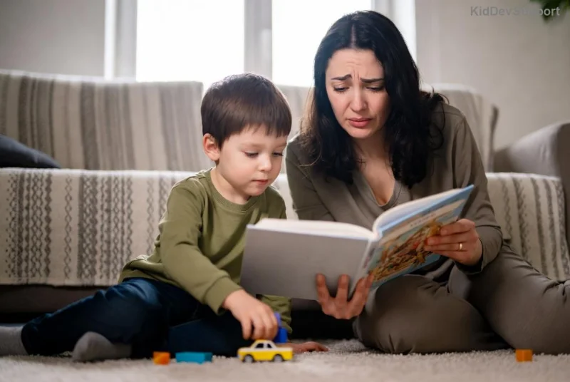 Child practicing speech during morning routine
