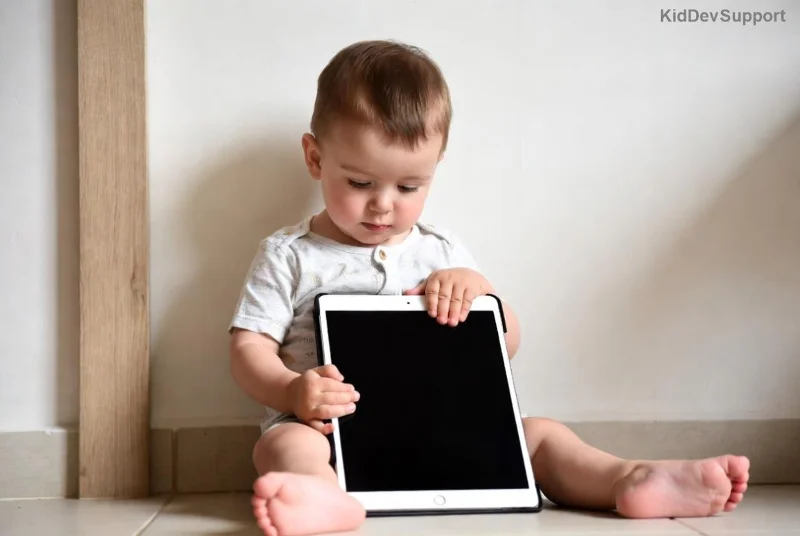 Speech therapist using hand cues with child