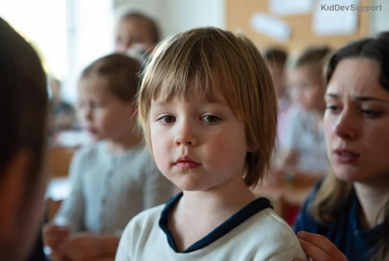 Happy child speaking clearly after therapy