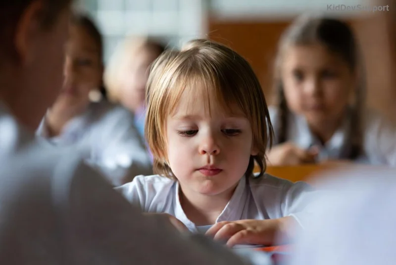Happy child overcoming speech delay through motor activities