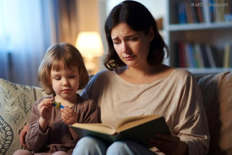 Child practicing speech with parent