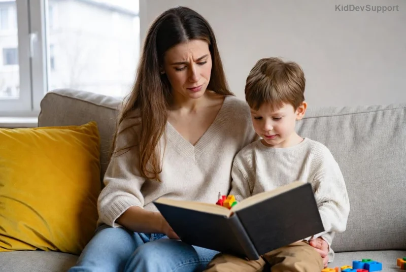 Child practicing speech sounds with therapist