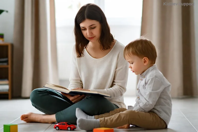 Parent engaging child in speech play