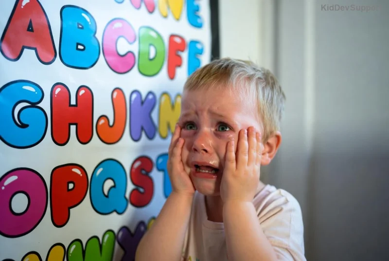 Child practicing speech therapy exercises