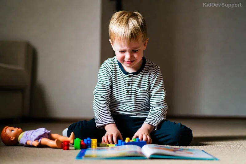 Padres enseñando lenguaje a niño con cariño