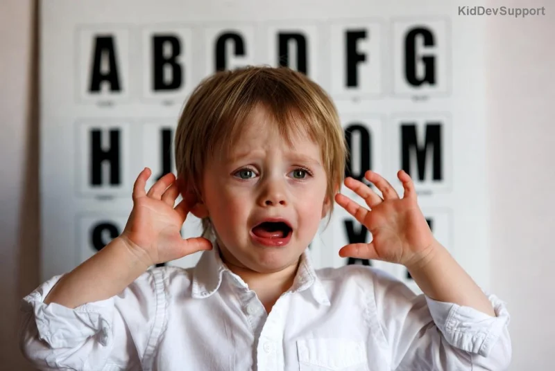 Child engaging in SCERTS-based speech therapy activity