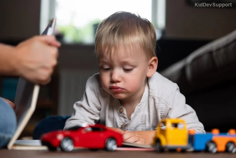 Parent reading to toddler for speech development